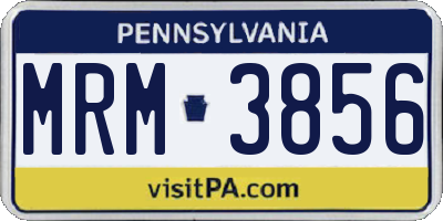 PA license plate MRM3856