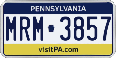 PA license plate MRM3857