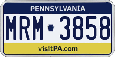 PA license plate MRM3858