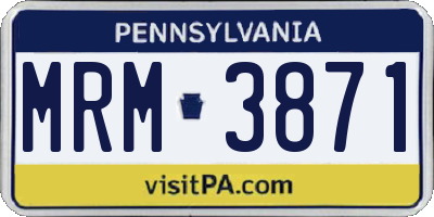 PA license plate MRM3871