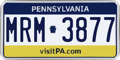 PA license plate MRM3877