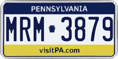 PA license plate MRM3879