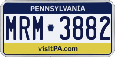 PA license plate MRM3882