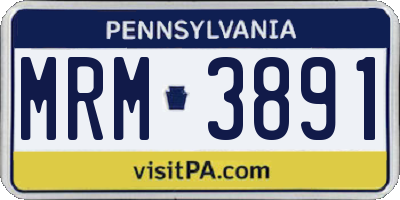 PA license plate MRM3891