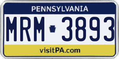 PA license plate MRM3893