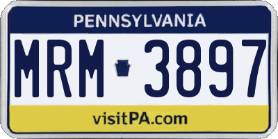 PA license plate MRM3897