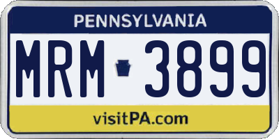 PA license plate MRM3899