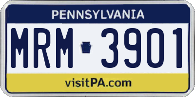 PA license plate MRM3901