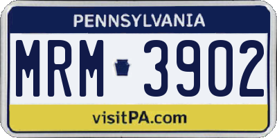 PA license plate MRM3902