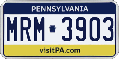 PA license plate MRM3903