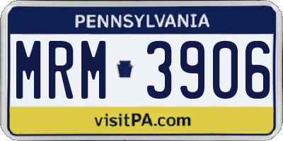 PA license plate MRM3906