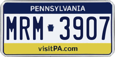 PA license plate MRM3907