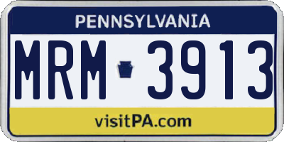 PA license plate MRM3913