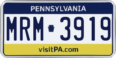 PA license plate MRM3919