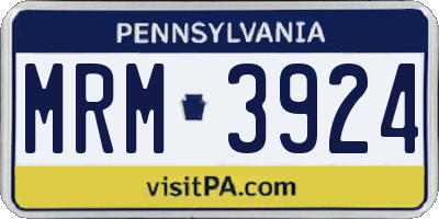 PA license plate MRM3924