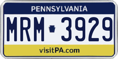 PA license plate MRM3929