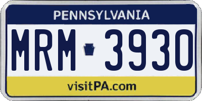 PA license plate MRM3930