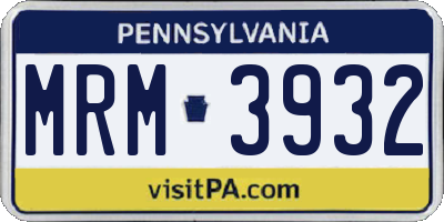 PA license plate MRM3932