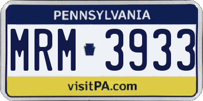 PA license plate MRM3933