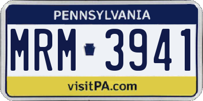 PA license plate MRM3941