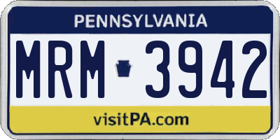 PA license plate MRM3942