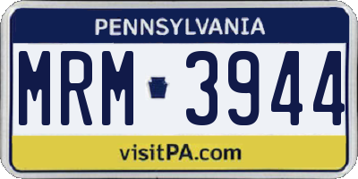 PA license plate MRM3944