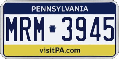 PA license plate MRM3945