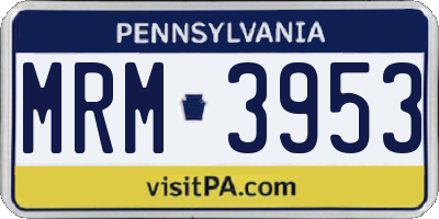 PA license plate MRM3953