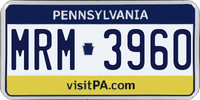 PA license plate MRM3960