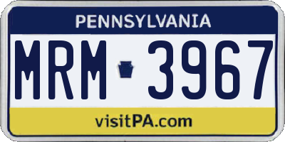 PA license plate MRM3967