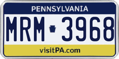 PA license plate MRM3968
