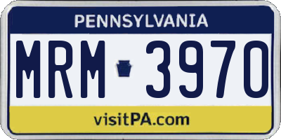 PA license plate MRM3970