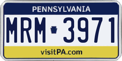PA license plate MRM3971