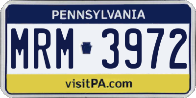 PA license plate MRM3972