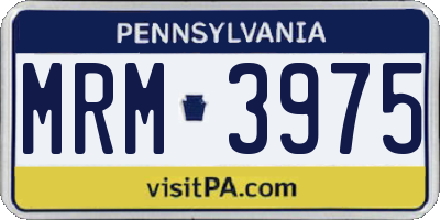 PA license plate MRM3975
