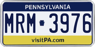 PA license plate MRM3976