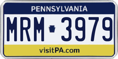 PA license plate MRM3979
