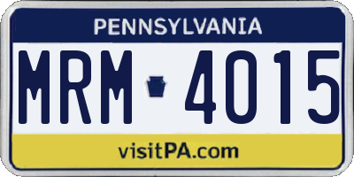 PA license plate MRM4015