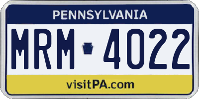 PA license plate MRM4022