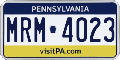 PA license plate MRM4023