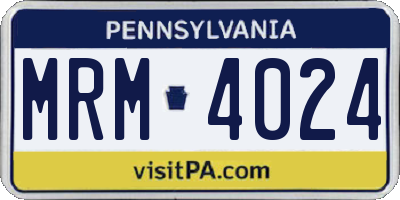 PA license plate MRM4024