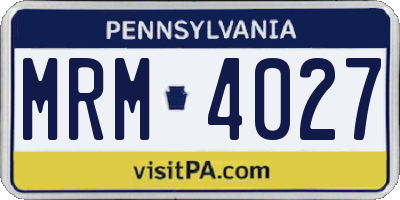 PA license plate MRM4027