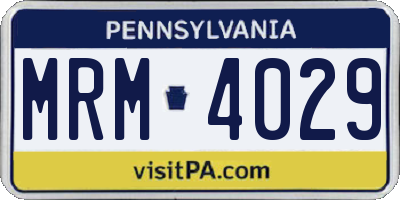 PA license plate MRM4029