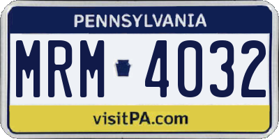 PA license plate MRM4032