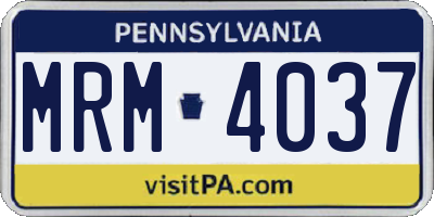 PA license plate MRM4037