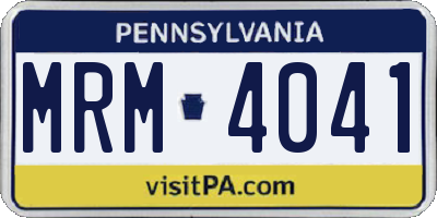 PA license plate MRM4041