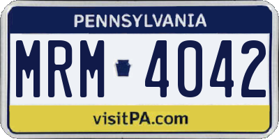 PA license plate MRM4042