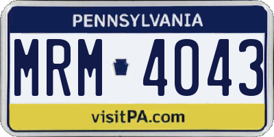 PA license plate MRM4043