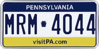 PA license plate MRM4044