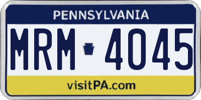 PA license plate MRM4045